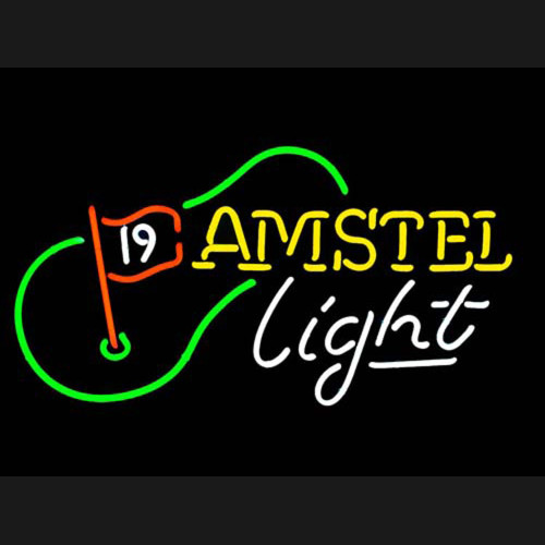 amstel light 19th hole golf neon sign
