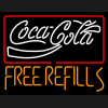 Coca Cola Free Refill Neon Beer Sign