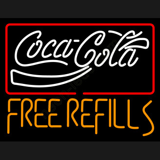 Coca Cola Free Refill Neon Beer Sign
