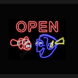Fish Neon Open Sign
