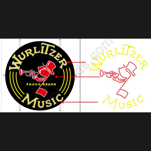 Wurlitzer Music Neon Sign-WL-WIM022
