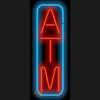 Vertical neon atm sign
