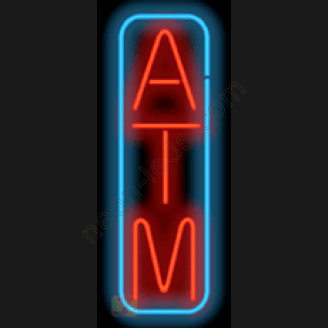 Vertical neon atm sign