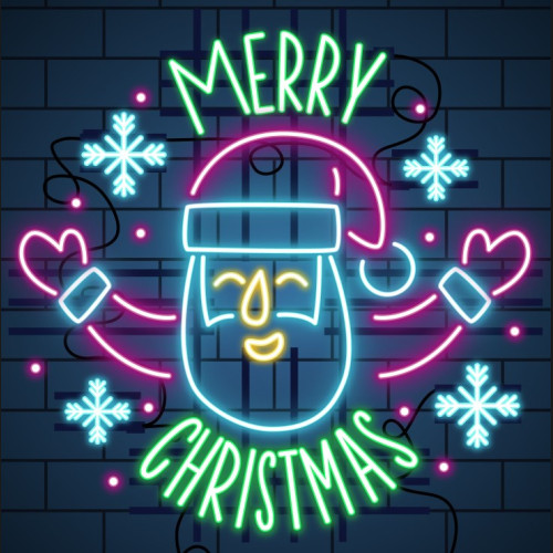 Merry Christmas Neon Sign, Santa Claus Neon Sign