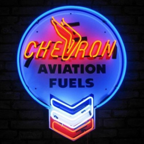 Chevron Aviation Fuels Neon Auto Sign
