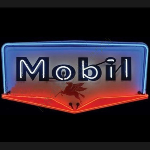 Mobil Gasoline Neon Auto Sign