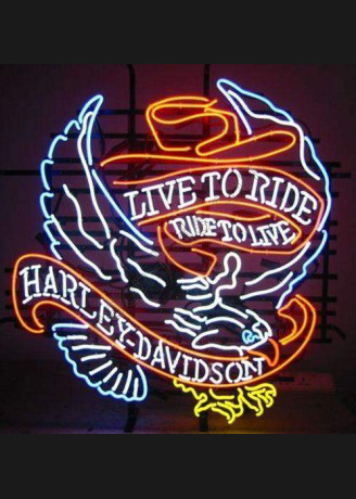 Harley Davidson Eagle Live To Ride Neon Motorcycle Sign Harley Davidson Eagle Live To Ride Neon Motorcycle Sign