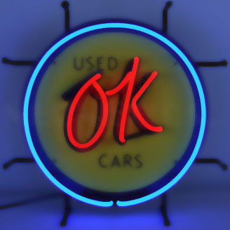 OK USED CARS NEON AUTO SIGN
