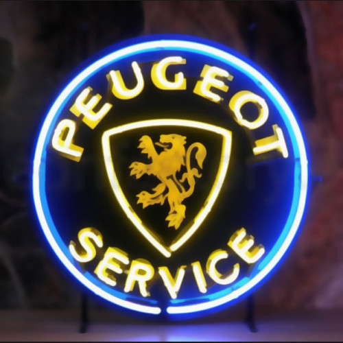 Peugeot service neon auto sign
