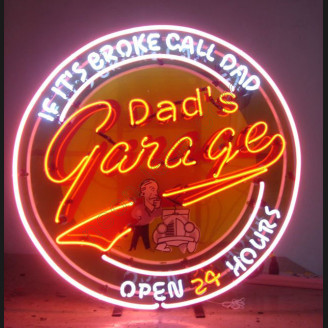 Dads Garage neon auto sign