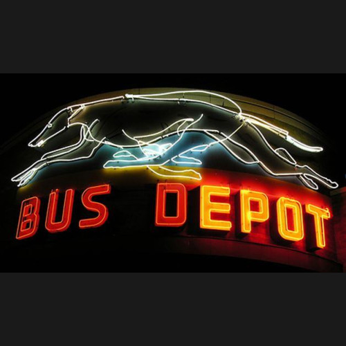 Bus Depot Neon Auto Sign