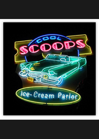 Cool Scoops Ice Cream Parlor Neon Sign Cool Scoops Ice Cream Parlor Neon Sign
