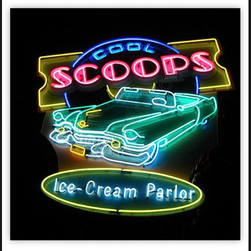 Cool Scoops Ice Cream Parlor Neon Sign WL-AUN27 Cool Scoops Ice Cream Parlor Neon Sign WL-AUN27