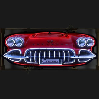 Corvette C1 Grill Neon Sign in a Steel Can