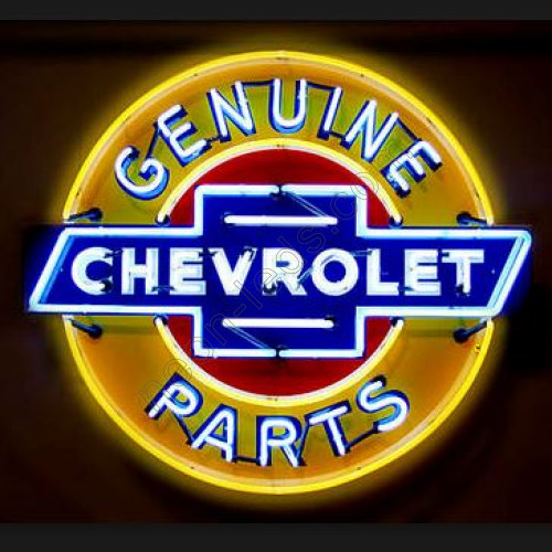 Genuine Chevrolet Parts Neon Sign in a steel can,WL-AUN10