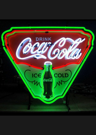 Coca Cola Drink Neon Sign with background Coca Cola Drink Neon Sign with background