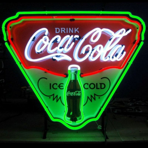 Coca Cola Drink Neon Sign with background