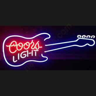 Coors light guitar neon beer sign