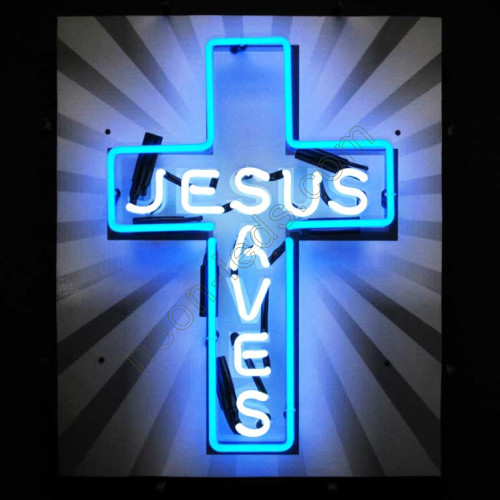 Jesus Saves Neon Sign