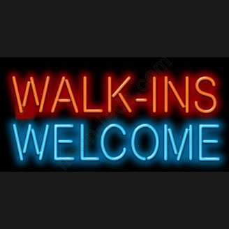 Walk Ins Welcome Barber Neon Sign
