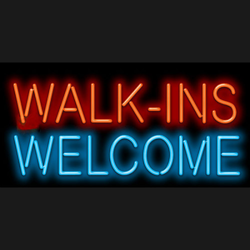 Walk Ins Welcome Barber Neon Sign