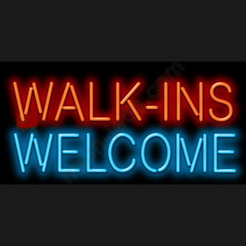 Walk Ins Welcome Barber Neon Sign