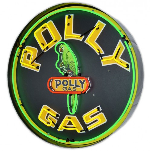 Polly Gas Neon Sign in steel can,WL-NCC027-C