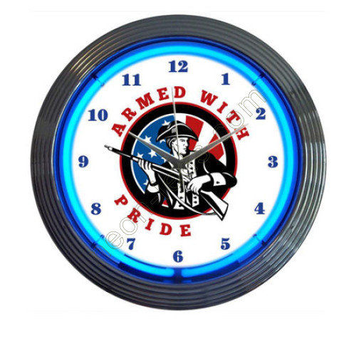 Armed with pride neon clock WL-NCS023 Armed with pride neon clock WL-NCS023