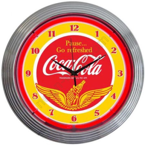 Coca cola wing neon clock WL-NCS032 Coca cola wing neon clock WL-NCS032