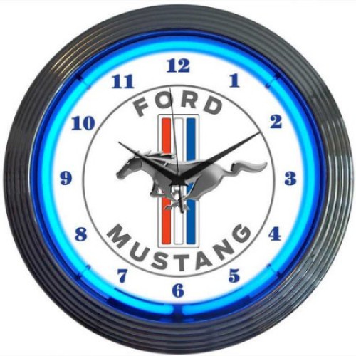 Ford mustang neon clock