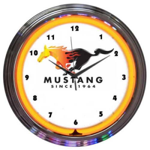 Ford mustang since 1964 neon clock