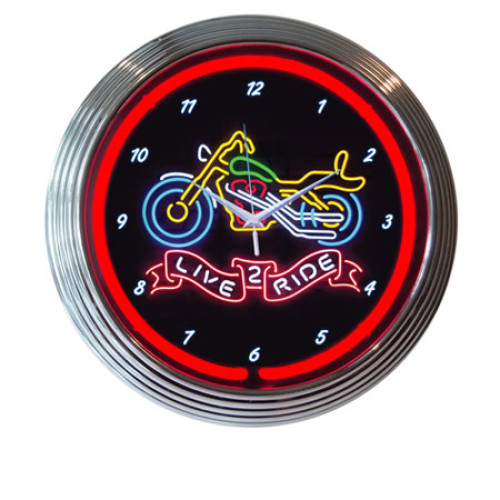 LIVE 3 Ride Neon clock