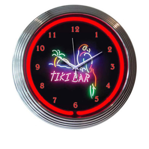 Tiki bar neon clock