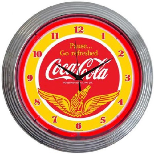 Coca cola wing neon clock
