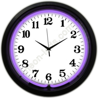 Purple color neon clock
