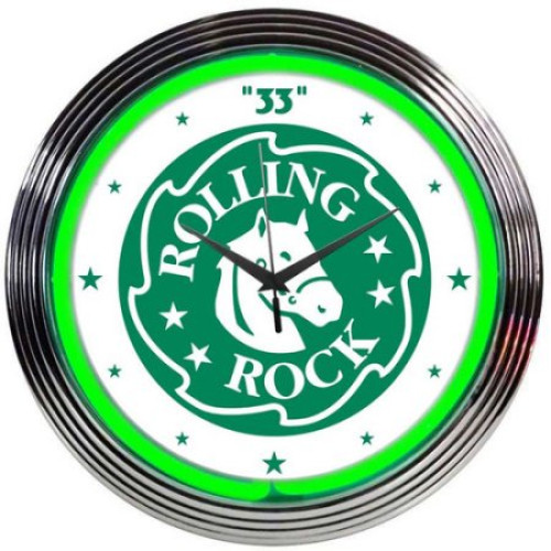 Rolling rock neon clock