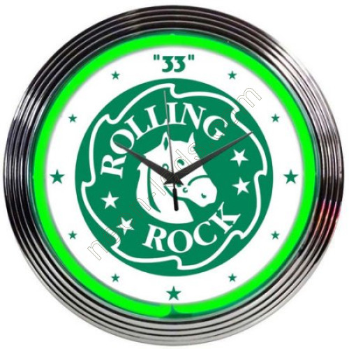 Rolling rock neon clock