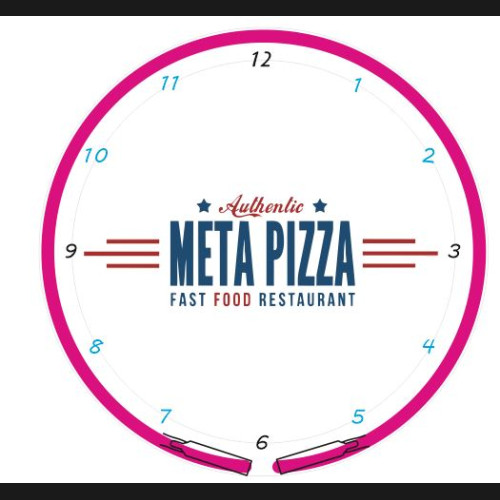 Meta Pizza Neon Clock