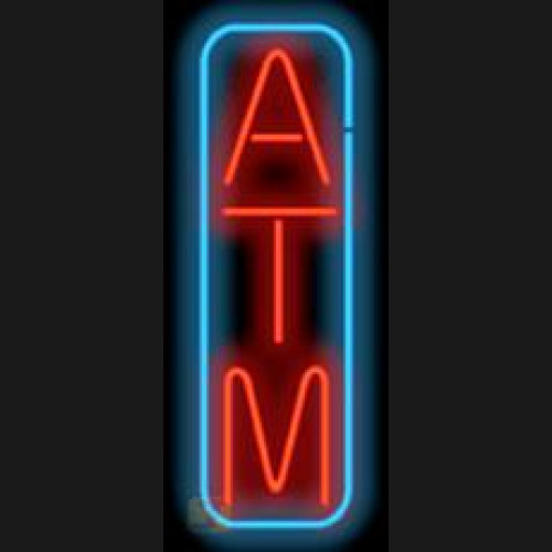 Vertical neon atm sign
