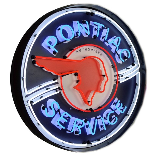 Pontiac Service Neon Sign in steel can,WL-PON-1605