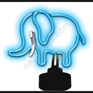 Blue Elephant Neon Sculpture