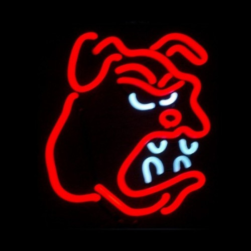 Bulldog neon sculpture