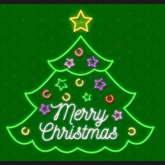 Merry Christmas Tree Gift Neon Light Sign