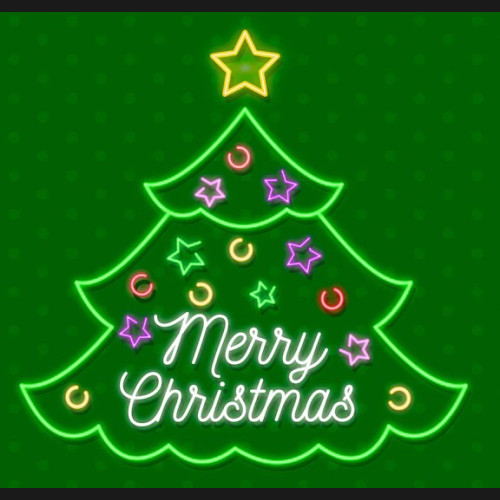 Merry Christmas Tree Gift Neon Light Sign
