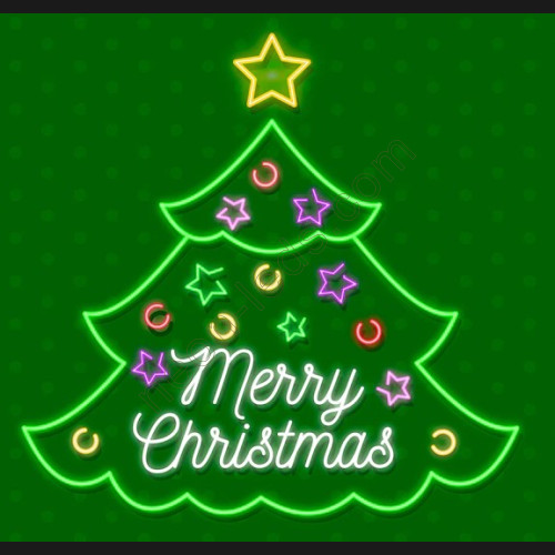 Merry Christmas Tree Gift Neon Light Sign