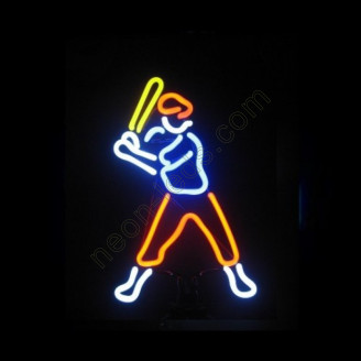 Baseball player II neon sculpture