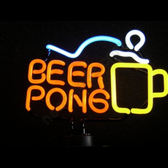 Beer pong neon sculpture
