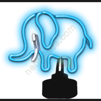 Blue Elephant Neon Sculpture
