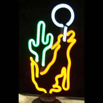 COYOTE MOON CACTUS NEON SCULPTURE