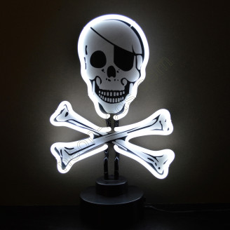 SKULL CROSSBONES NEON SCULPTURE